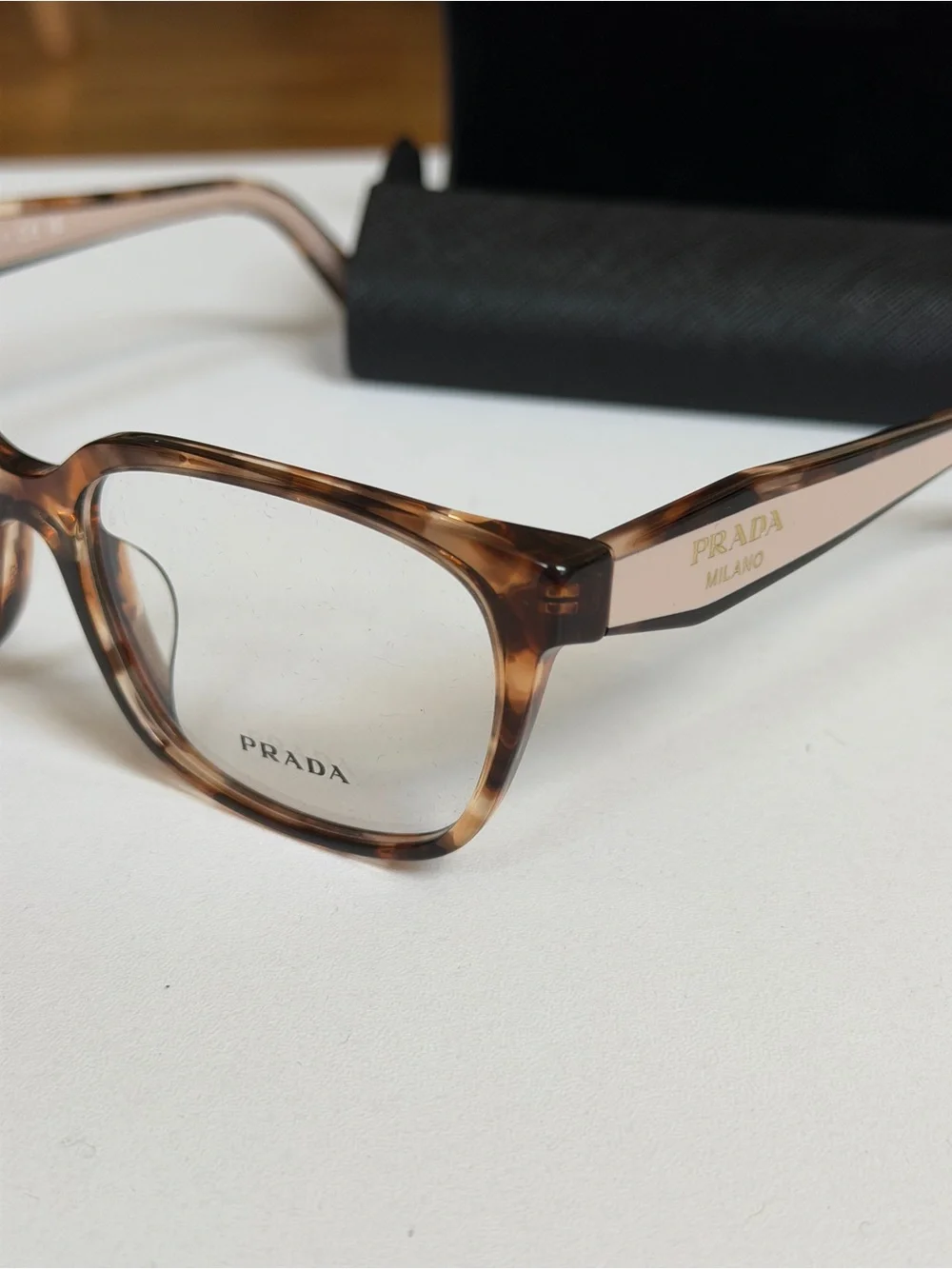 Prada Women’s Gold Tortoise Brown Optical Glasses